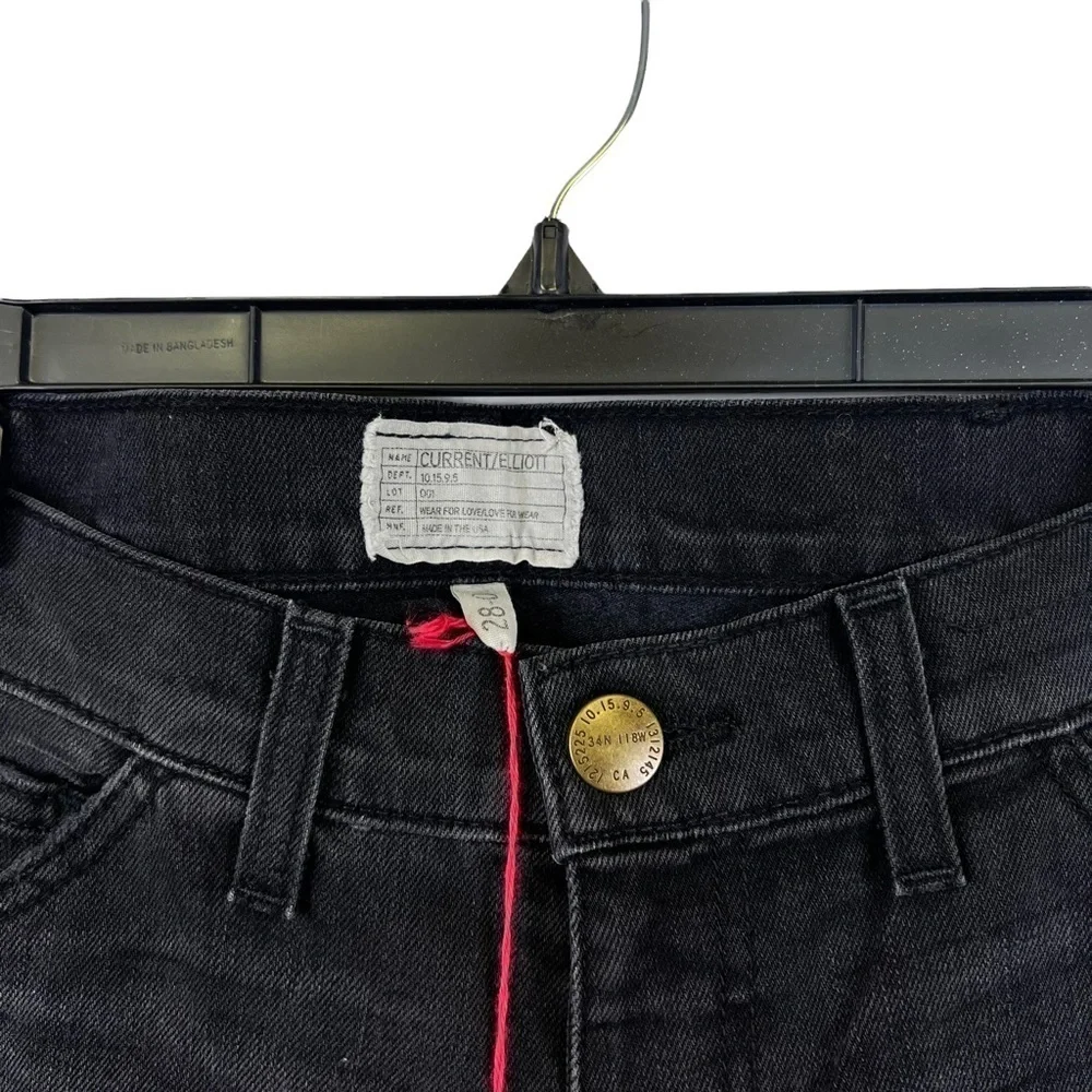 Current Elliott‎ The Skinny Distressed Black Jeans